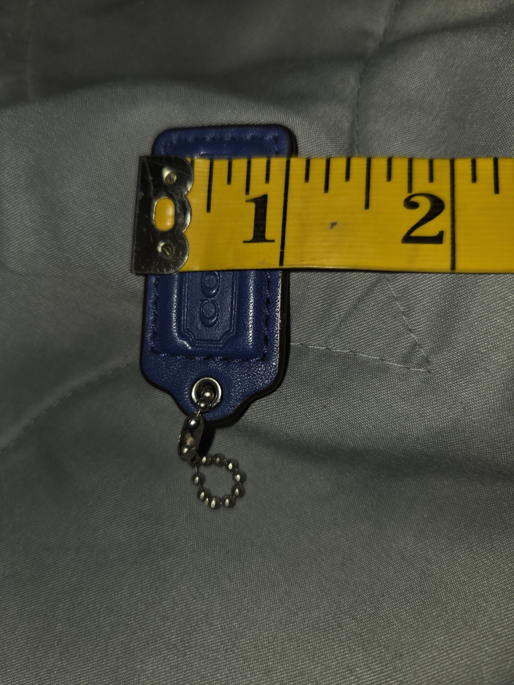 Coach Blue Leather Charm Key Chain - Picture 2 of 4